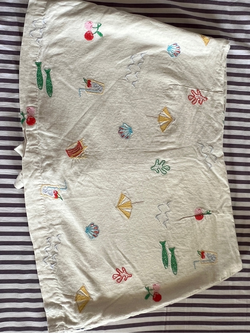 Gap Linen-Blend Embroidered Mini Skort with Beach umbrella beige size medium - Picture 10 of 10